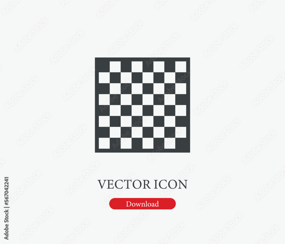 Poster chessboard vector icon. editable stroke. symbol in line art style for design, presentation, website 