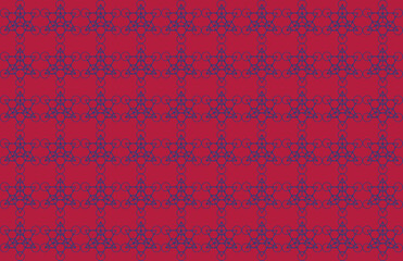 Pattern composed of Metatron symbol -  ornament in classic blue on a viva magenta background