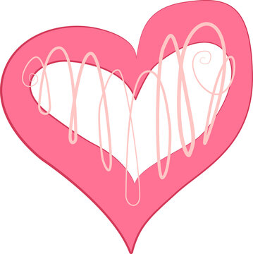 Pink heart with loops