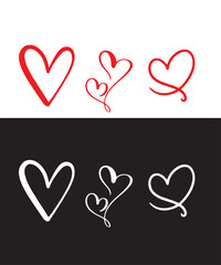  Lover Vector Bundle Svg Cut file Heart Broken Read ANd Black color Heart Line Art Download