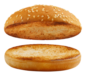 Delicious burger buns cut out