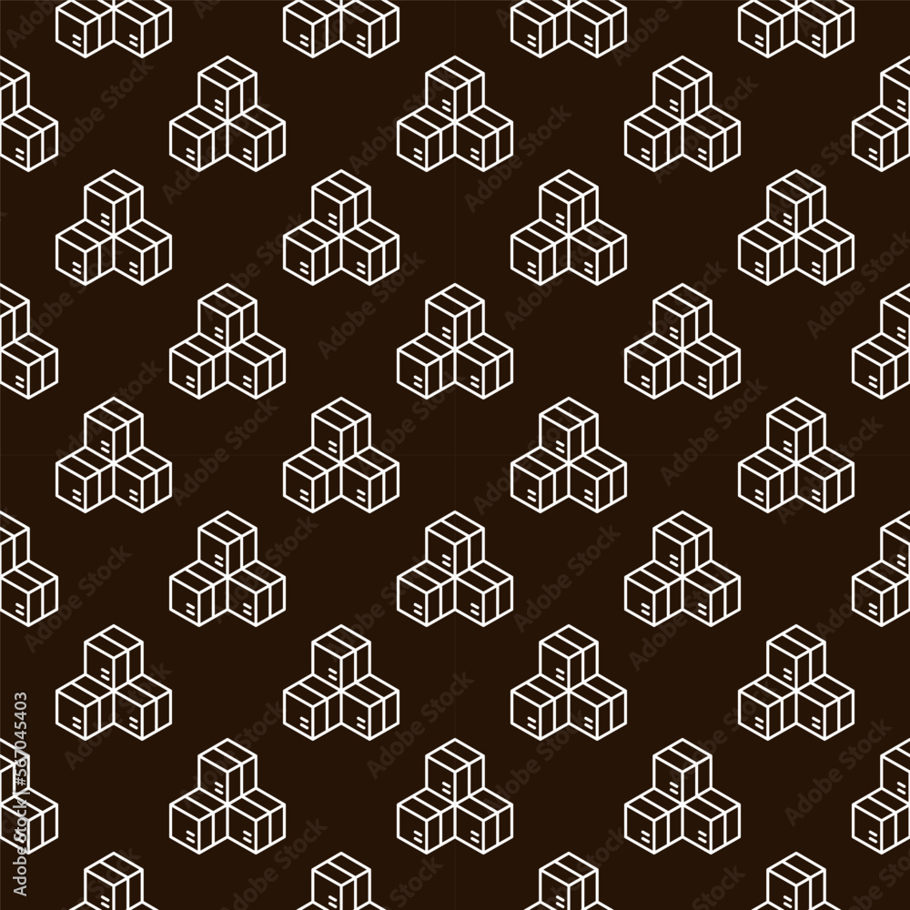 Aufkleber seamless background with three boxes - vector concept outline pattern