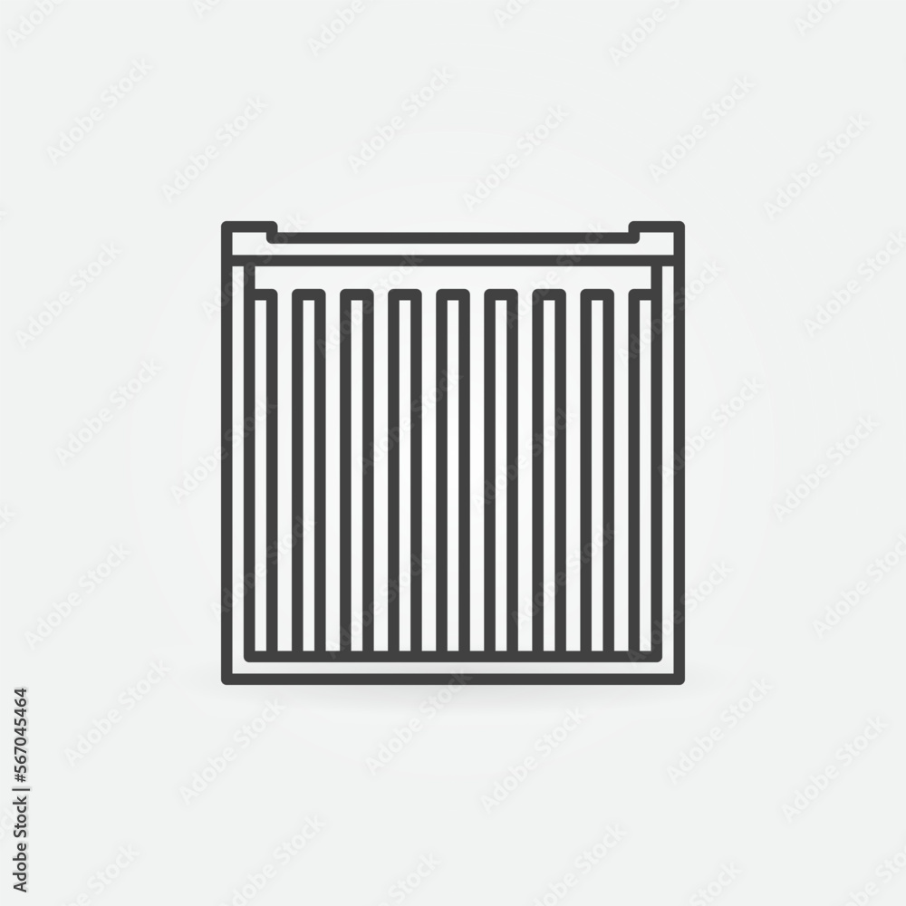 Poster shipping container vector concept linear icon - back view