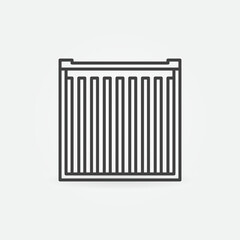 Shipping Container vector concept linear icon - Back View