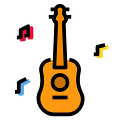 Guitar filled outline icon