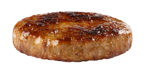 Large grilled burger meat cutlet cut out