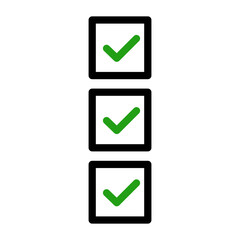 Checkbox list icon. Survey and input form. Vector.