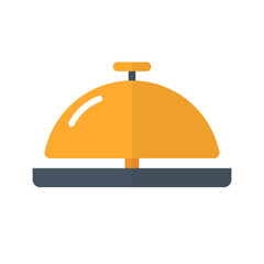 Flat design reception bell icon. Desk bell. Vector.