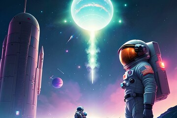 astronaut in deep space concept. Generative ai