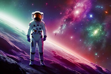 Obraz na płótnie Canvas astronaut in deep space concept. Generative ai