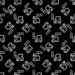 Vector Forklift concept minimal linear seamless pattern