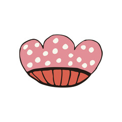 Vintage pink flower isolated on white background. Vector illustration