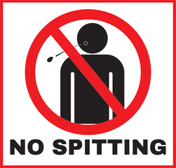 No spitting sign vector - obrazy, fototapety, plakaty