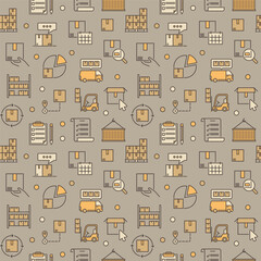 Warehouse vector modern creative seamless pattern or background