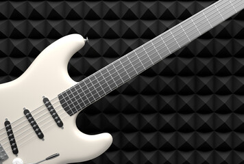 Fototapeta na wymiar electric guitar as music equipment - 3D Illustration