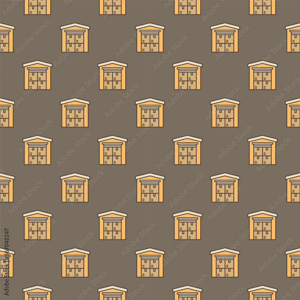 Poster warehouse with boxes vector concept seamless modern pattern