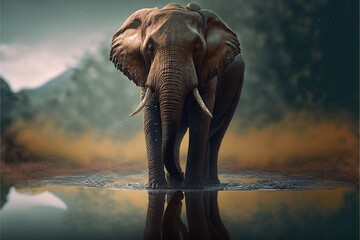 Obraz na płótnie Canvas Generative AI Animal elephant