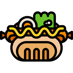 hotdog filled outline icon