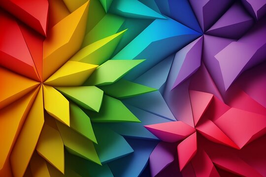 Colorful Origami Flower Background