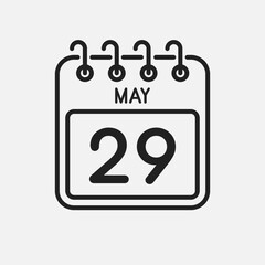 Icon page calendar day - 29 May