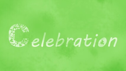 Green Grunge Celebration Heading with Foliage Decoration