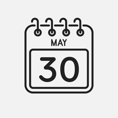 Icon page calendar day - 30 May