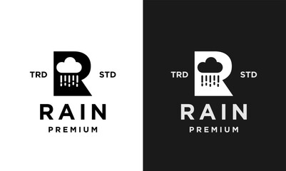 Rain Letter R Logo Icon Design Modern Logo Minimalist Template