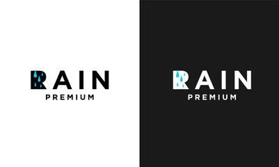 Rain Letter R Logo Icon Design Modern Logo Minimalist Template