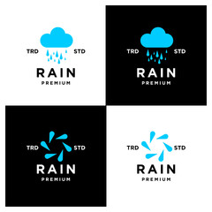 Rain Letter R Logo Icon Design Modern Logo Minimalist Template Set Collection