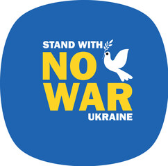 Stand with Ukraine with dove flag icon. Vector
