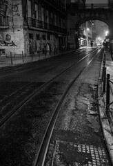 rainy street in Lisbon
