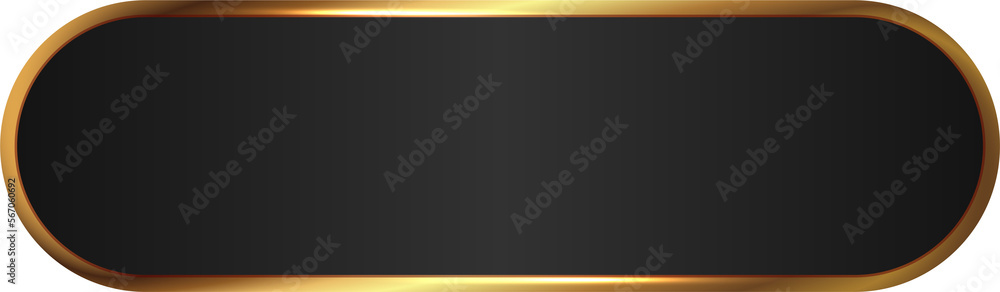 Wall mural simple 3d black glossy buttons and gold shape board or frame vector