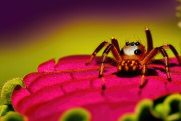 High-Resolution Image Showcasing a Close-Up of a Spider in Macro Photography, Perfect for Adding a Distinctive and Eye-catching Element to any Design Project