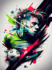 Naklejka na ściany i meble Colorful abstract soccer background. Soccer poster. Football background. Football poster