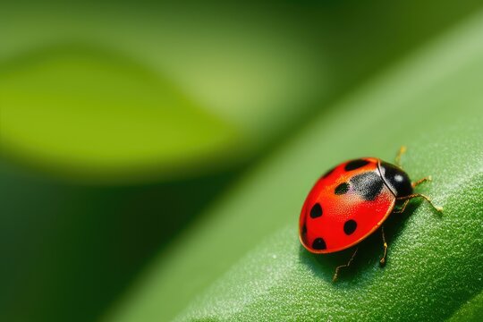 High-Resolution Macro Image of Ladybug Showcasing its Intricate and Eye-catching Features, Perfect for Nature and Insect Photography Projects