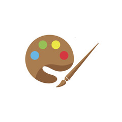 Vector Illustration Paint palette and brushes