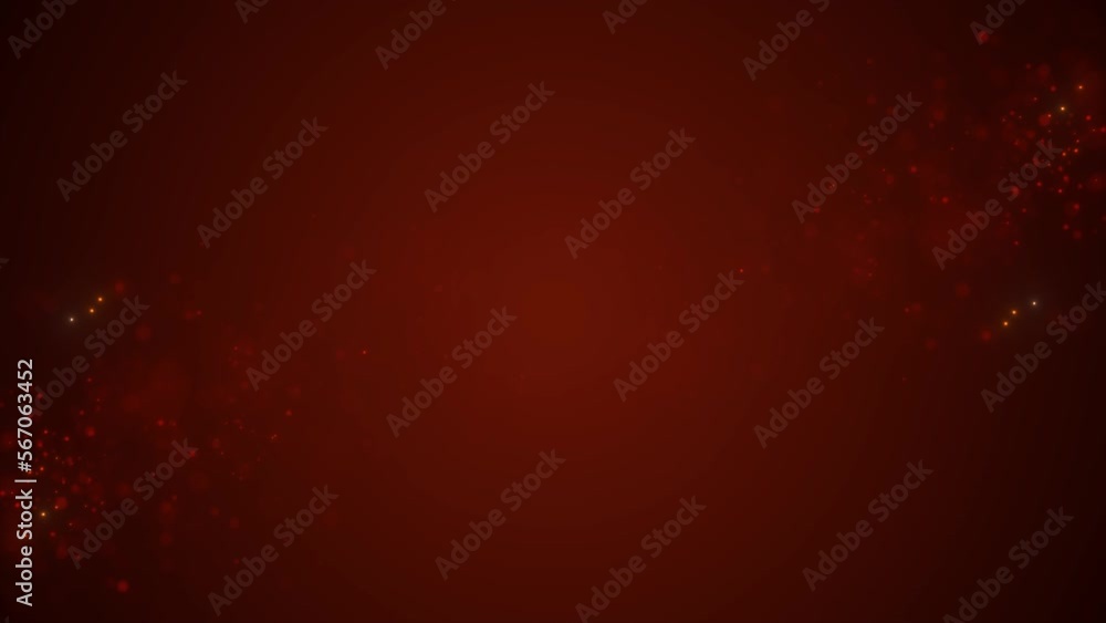 Aufkleber Abstract red fiery energy lines and cyclic circles with magic bokeh from particles, abstract background. Video 4k, motion design