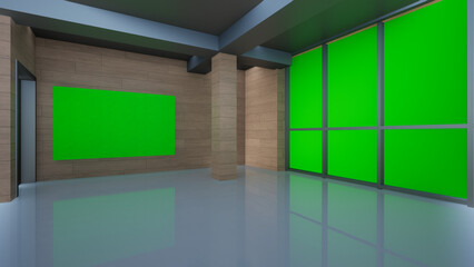 Fototapeta na wymiar window with green screen