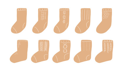 オレンジの靴下のイラストセット