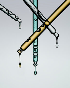 Pipettes with cosmetic product