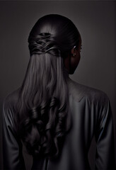 Fototapeta na wymiar Beautiful woman hairstyle, back view.