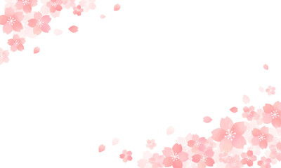 水彩風　桜　フレーム　枠　背景