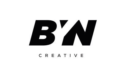 BYN letters negative space logo design. creative typography monogram vector