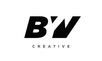 BYV letters negative space logo design. creative typography monogram vector