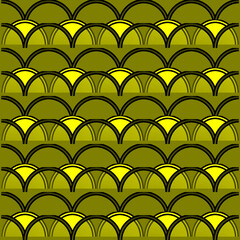 seamless pattern with green fish scailes