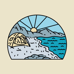 Mountains and camping graphic illustration vector art t-shirt design