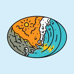 Summer and surfing graphic illustration vector art t-shirt design