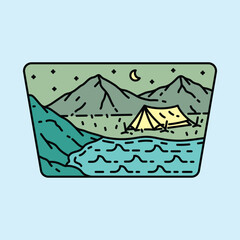 Mountains and camping graphic illustration vector art t-shirt design