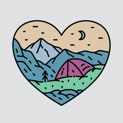 Camping love graphic illustration vector art t-shirt design