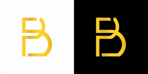 logo mono gram gold gradient black in white background